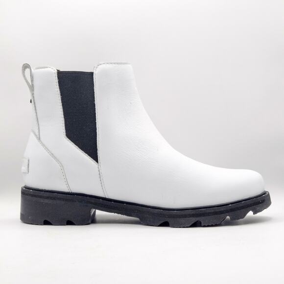 NEW Sorel Women’s Lennox Chelsea Boots White Minimalist Capsule Wardrobe Size 9 - Picture 3 of 12